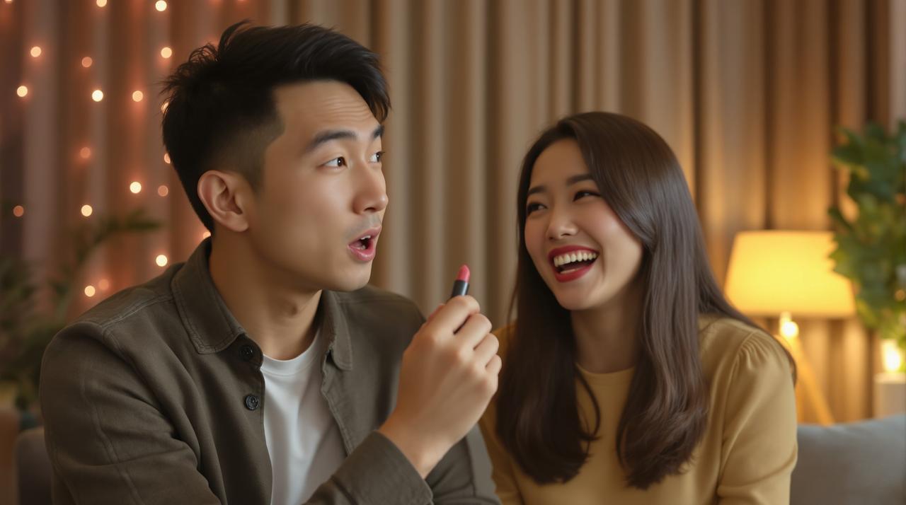 17吃瓜 - 家庭搞笑日常：老婆让老公猜口红色号笑翻全网